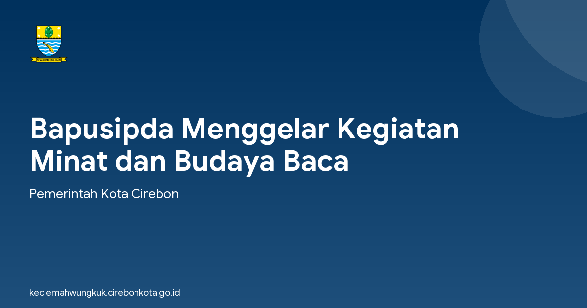 Bapusipda Menggelar Kegiatan Minat dan Budaya Baca