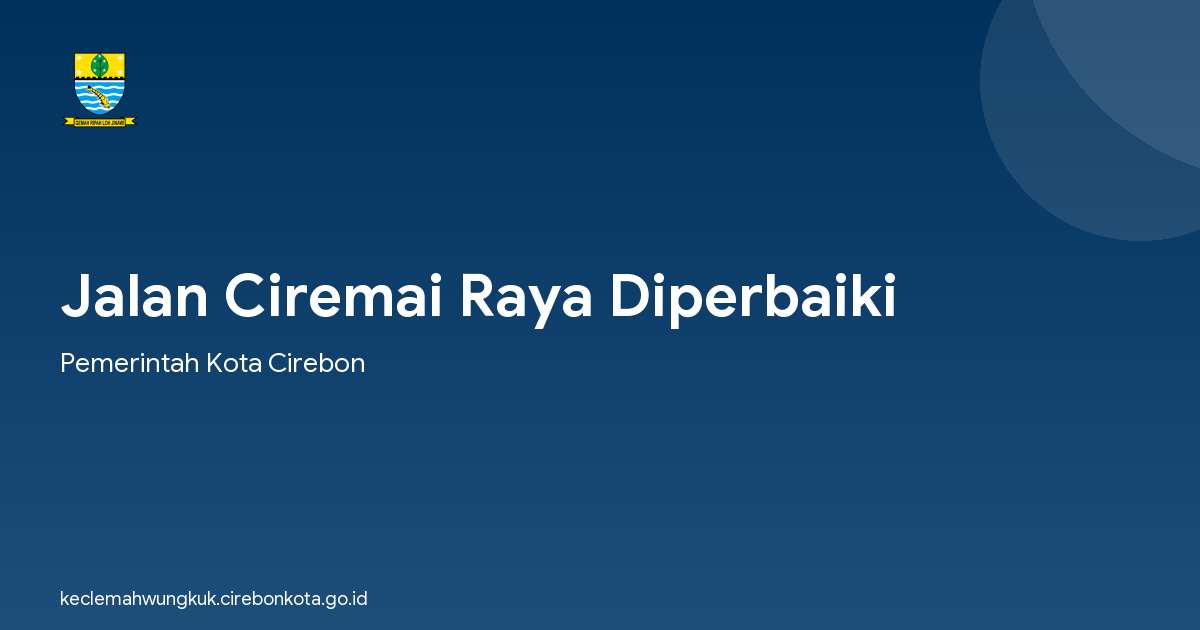 Jalan Ciremai Raya Diperbaiki