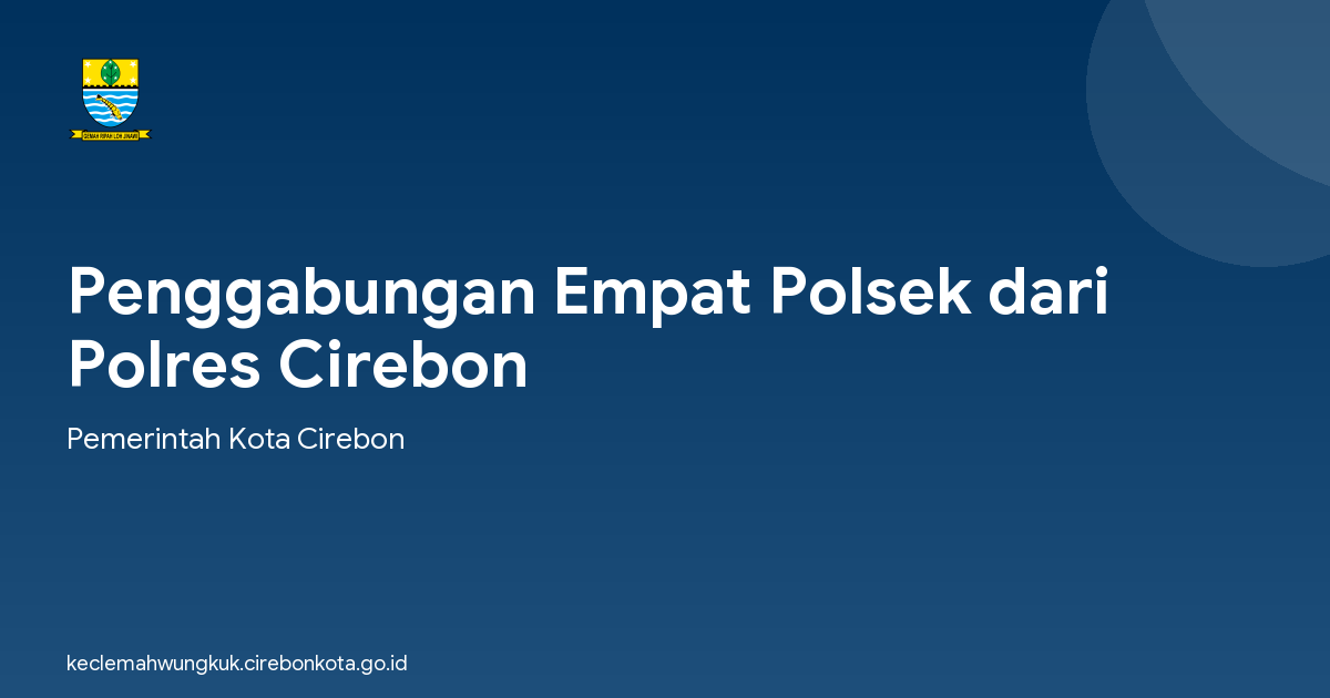 Penggabungan Empat Polsek dari Polres Cirebon