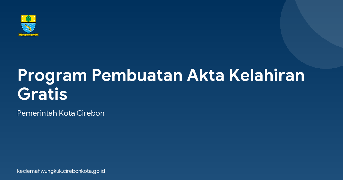 Program Pembuatan Akta Kelahiran Gratis