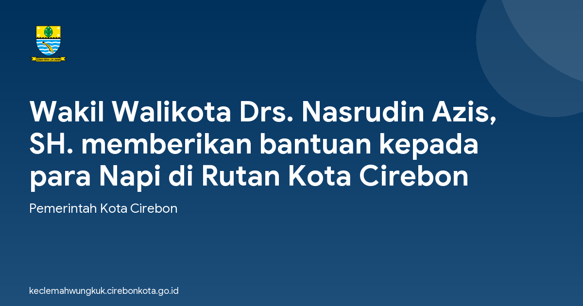 Wakil Walikota Drs. Nasrudin Azis, SH. memberikan bantuan kepada para Napi di Rutan Kota Cirebon