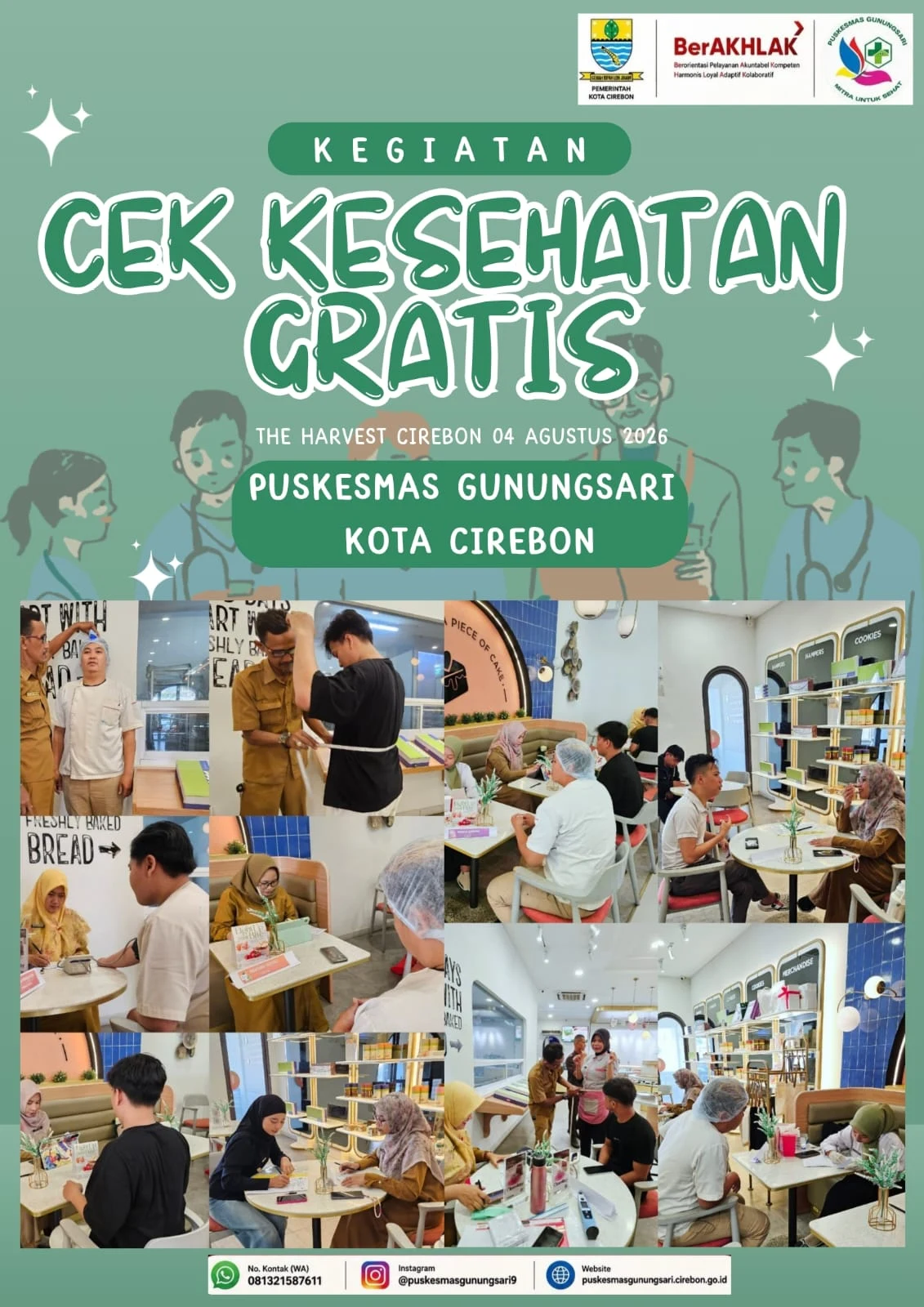 KEGIATAN CEK KESEHATAN GRATIS DI TOKO ROTI THE HARVEST CIREBON